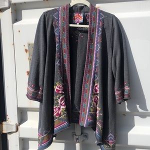 Johnny Was wrap with gorgeous embroidery